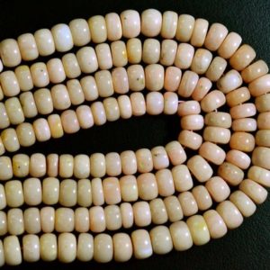 Shop Opal Rondelle Beads! 12.5 Inches Strand Natural Peru Pink Opal Wheel Beads Smooth Heishi Beads Gemstone Beads Opal Plain Tyre Beads Rondelle 9mm to 9.5mm No2238 | Natural genuine rondelle Opal beads for beading and jewelry making.  #jewelry #beads #beadedjewelry #diyjewelry #jewelrymaking #beadstore #beading #affiliate #ad