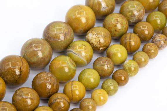 Yellow Green Opal Beads Genuine Natural Grade Aaa Gemstone Round Loose Beads 6mm 8mm 10mm 12mm  Bulk Lot Options