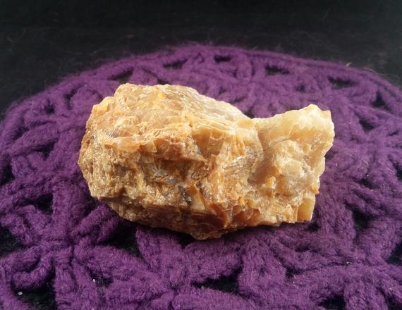 Dark Orange Calcite Piece Rough Stone Raw Crystal Large Chunk Portugal Sacral Chakra