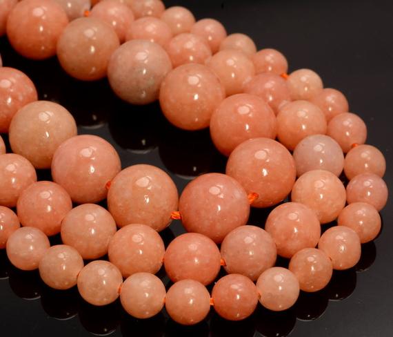 Genuine Orange Calcite Gemstone Peach Grade Aaa Round 6mm 8mm 10mm 12mm Loose Beads (a259)