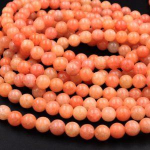 Genuine Natural Peach Orange Calcite Beads 6mm 8mm 10mm 12mm Round Smooth Plain Gemstone 15.5" Strand | Natural genuine round Calcite beads for beading and jewelry making.  #jewelry #beads #beadedjewelry #diyjewelry #jewelrymaking #beadstore #beading #affiliate #ad