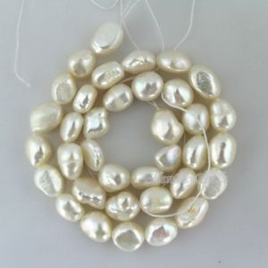 Shop Pearl Beads! 8-9mm Baroque Pearl Beads,White Nugget Freshwater Pearl Beads,Natural White Pearl Beads,Loose pearls.Pearl jewelry-36pcs–14 inches–BP005 | Natural genuine beads Pearl beads for beading and jewelry making.  #jewelry #beads #beadedjewelry #diyjewelry #jewelrymaking #beadstore #beading #affiliate #ad