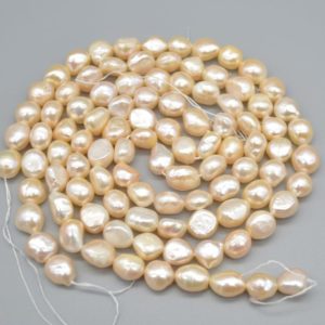 Shop Pearl Chip & Nugget Beads! Natural Freshwater Baroque Nugget Pearl Beads – Pink / Peach – 9mm – 10mm – 14" strand | Natural genuine chip Pearl beads for beading and jewelry making.  #jewelry #beads #beadedjewelry #diyjewelry #jewelrymaking #beadstore #beading #affiliate #ad