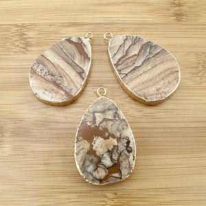 Natural  Picture Jasper Pendant, Natural Teardrop Gemstone Pendant, Statement Pendant, wholesale -TR166 | Natural genuine Gemstone jewelry. Buy crystal jewelry, handmade handcrafted artisan jewelry for women.  Unique handmade gift ideas. #jewelry #beadedjewelry #beadedjewelry #gift #shopping #handmadejewelry #fashion #style #product #jewelry #affiliate #ad