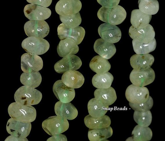 11x7mm Prehnite Gemstone Pebble Nugget Loose Beads 7 Inch Half Strand (90144114-b24-542)