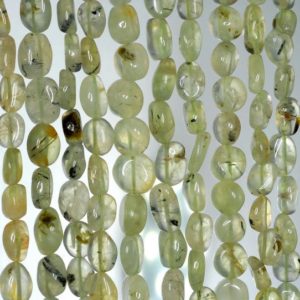 Shop Prehnite Chip & Nugget Beads! 7×5-16x9mm Moss Pond Prehnite Gemstone Green Pebble Nugget Loose Beads 14 inch Full Strand (90184995-896) | Natural genuine chip Prehnite beads for beading and jewelry making.  #jewelry #beads #beadedjewelry #diyjewelry #jewelrymaking #beadstore #beading #affiliate #ad