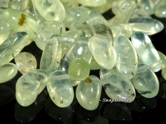 Moss Pond Prehnite Gemstones Stick Slice Pebble Chip 16x5mm Loose Beads 7.5 Inch Half Strand (90108561-106)