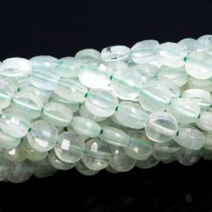 Shop Prehnite Faceted Beads! 4MM Faint Green Prehnite Beads Faceted Flat Round Button Grade AAA Genuine Natural Gemstone Loose Beads 15" / 7.5" Bulk Lot Options (111688) | Natural genuine faceted Prehnite beads for beading and jewelry making.  #jewelry #beads #beadedjewelry #diyjewelry #jewelrymaking #beadstore #beading #affiliate #ad