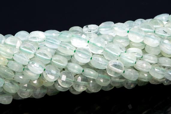 4mm Faint Green Prehnite Beads Faceted Flat Round Button Grade Aaa Genuine Natural Gemstone Loose Beads 15" / 7.5" Bulk Lot Options (111688)
