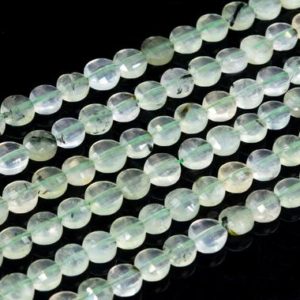 Shop Prehnite Faceted Beads! 6MM Prehnite Beads Faceted Flat Round Button Grade AAA Genuine Natural Gemstone Loose Beads 15" / 7.5" Bulk Lot Options (111715) | Natural genuine faceted Prehnite beads for beading and jewelry making.  #jewelry #beads #beadedjewelry #diyjewelry #jewelrymaking #beadstore #beading #affiliate #ad