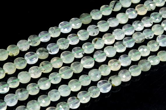 6mm Prehnite Beads Faceted Flat Round Button Grade Aaa Genuine Natural Gemstone Loose Beads 15" / 7.5" Bulk Lot Options (111715)