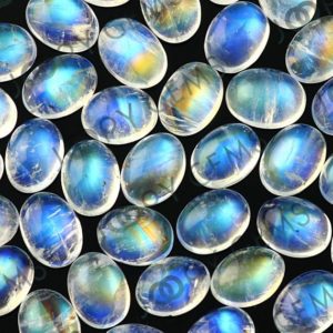 Shop Rainbow Moonstone Stones & Crystals! Rainbow Moonstone Cabochon 8x6mm Oval AA grade – per stone | Natural genuine stones & crystals in various shapes & sizes. Buy raw cut, tumbled, or polished gemstones for making jewelry or crystal healing energy vibration raising reiki stones. #crystals #gemstones #crystalhealing #crystalsandgemstones #energyhealing #affiliate #ad