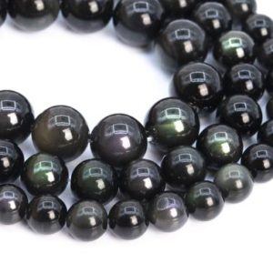 Genuine Natural Rainbow Obsidian Loose Beads Grade AAA Round Shape 6mm 8mm | Natural genuine round Rainbow Obsidian beads for beading and jewelry making.  #jewelry #beads #beadedjewelry #diyjewelry #jewelrymaking #beadstore #beading #affiliate #ad