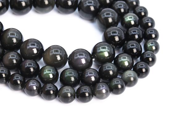 Genuine Natural Rainbow Obsidian Loose Beads Grade Aaa Round Shape 6mm 8mm