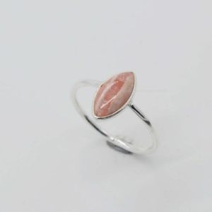 Shop Rhodochrosite Jewelry! Natural Rhodochrosite Ring ~ Handmade Silver Ring ~ 6x12mm Marquise Rhodochrosite Ring ~ Gemstone Ring ~ Handmade Jewelry ~ Silver Ring | Natural genuine Rhodochrosite jewelry. Buy crystal jewelry, handmade handcrafted artisan jewelry for women.  Unique handmade gift ideas. #jewelry #beadedjewelry #beadedjewelry #gift #shopping #handmadejewelry #fashion #style #product #jewelry #affiliate #ad