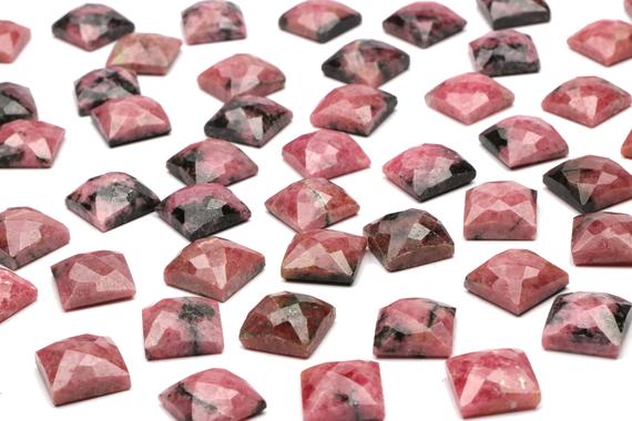 Rhodonite Square Stone,faceted Rhodonite,faceted Cabochons,faceted Gemstones,rose Cut Cabochon,rose Cut Gem,pink Cabochons - Aa Quality