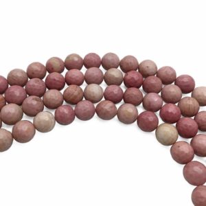 Shop Rhodonite Faceted Beads! 8mm Faceted Pink Rhodonite Beads, Round Gemstone Beads, Wholesale Beads | Natural genuine faceted Rhodonite beads for beading and jewelry making.  #jewelry #beads #beadedjewelry #diyjewelry #jewelrymaking #beadstore #beading #affiliate #ad