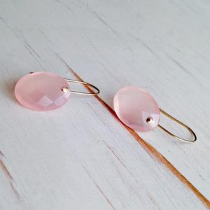 Rose Quartz Earring Rose Quartz Faceted Slice Earring Rose Quartz Jewelry Rose Quartz Rose Cut Earring | Natural genuine Rose Quartz earrings. Buy crystal jewelry, handmade handcrafted artisan jewelry for women.  Unique handmade gift ideas. #jewelry #beadedearrings #beadedjewelry #gift #shopping #handmadejewelry #fashion #style #product #earrings #affiliate #ad