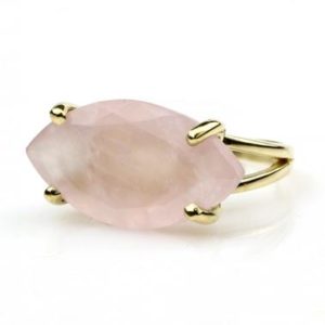 Stunning Rose Quartz Ring · Marquise Cut Gemstone Ring · Raw Quartz Ring · Pink Quartz Ring · Gold Filled Ring · Self-Love Gemstone Ring | Natural genuine Array jewelry. Buy crystal jewelry, handmade handcrafted artisan jewelry for women.  Unique handmade gift ideas. #jewelry #beadedjewelry #beadedjewelry #gift #shopping #handmadejewelry #fashion #style #product #jewelry #affiliate #ad