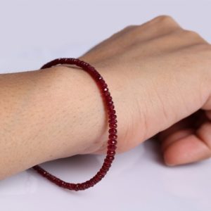 Ruby Bracelet, Delicate Silver Bracelet, July Birthstone Bracelet, Birthday Gift for her, Ruby Jewelry | Natural genuine Ruby bracelets. Buy crystal jewelry, handmade handcrafted artisan jewelry for women.  Unique handmade gift ideas. #jewelry #beadedbracelets #beadedjewelry #gift #shopping #handmadejewelry #fashion #style #product #bracelets #affiliate #ad