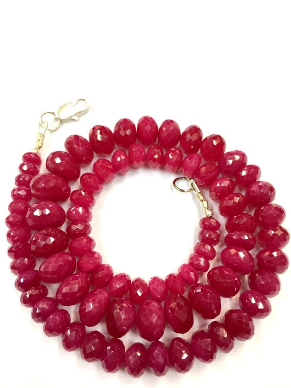 Natural Ruby Faceted Rondelle Beads Ruby Gemstone Beads Ruby Rondelle Beads Superb Quality Latest Ruby Beads 17" Strand