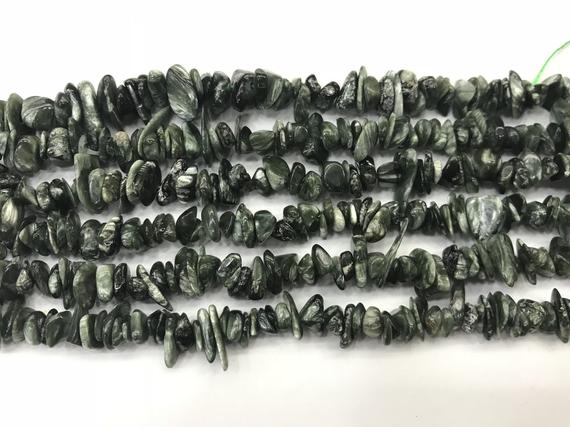 Natural Seraphinite 5-12mm Chips Genuine Gemstone Green Nugget Loose Beads 15inch Jewelry Supply Bracelet Necklace Material Wholesale