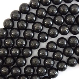 Natural Shungite High Carbon Round Beads 15.5" Strand 4mm 6mm 8mm 10mm 12mm | Natural genuine round Shungite beads for beading and jewelry making.  #jewelry #beads #beadedjewelry #diyjewelry #jewelrymaking #beadstore #beading #affiliate #ad