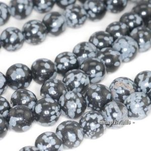 Shop Snowflake Obsidian Round Beads! 4mm Cristobalite Snowflake Obsidian Gemstone Round 4mm Loose Beads 15.5 inch Full Strand (90114579-246) | Natural genuine round Snowflake Obsidian beads for beading and jewelry making.  #jewelry #beads #beadedjewelry #diyjewelry #jewelrymaking #beadstore #beading #affiliate #ad
