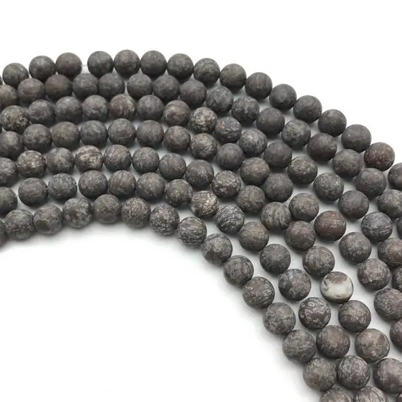 8mm Brown Snowflake Obsidian Beads, Round Gemstone Beads, Wholesale Beads