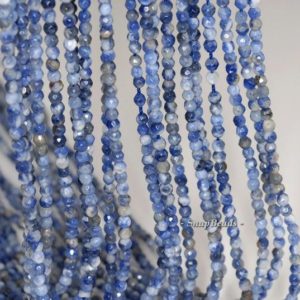 Shop Sodalite Faceted Beads! 3mm Blueberry Sodalite Gemstone Blue Faceted Round 3mm Loose Beads 15.5 inch Full Strand (90192002-344) | Natural genuine faceted Sodalite beads for beading and jewelry making.  #jewelry #beads #beadedjewelry #diyjewelry #jewelrymaking #beadstore #beading #affiliate #ad