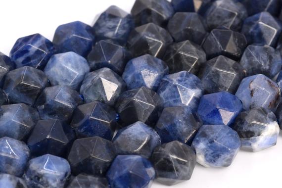 Genuine Natural Sodalite Loose Beads Star Cut Faceted Shape 5-6mm 7-8mm 9-10mm