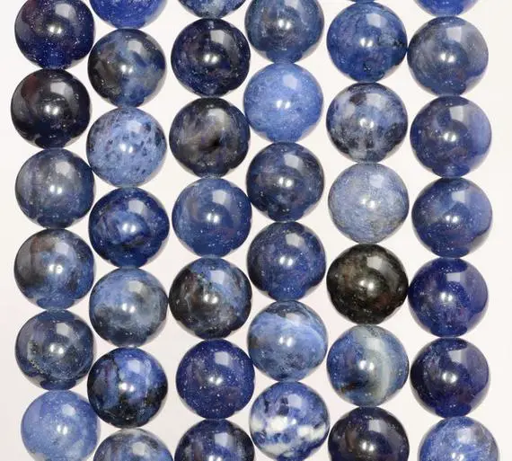 10mm Blueberry Sodalite Gemstone Grade Aa Blue Round Loose Beads 15.5 Inch Full Strand (90186308-729)