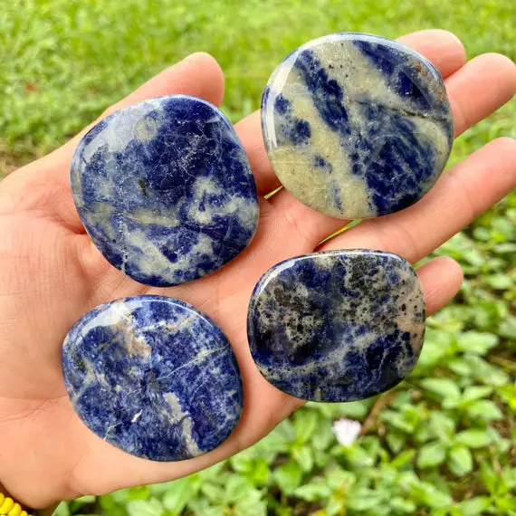 Sodalite, Sodalite Palm Stone, Sodalite Smooth Stone, Sodalite Worry Stone, Sodalite Fidget Stone, Palm Stone, Sodalite Crystal