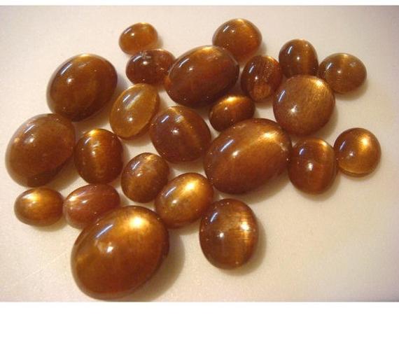 5 Pieces/20 Pieces 13mm To 18mm Natural Sunstone Smooth Oval Shaped Loose Cabochons, Sunstone Star Cabochon, Sku-gfj