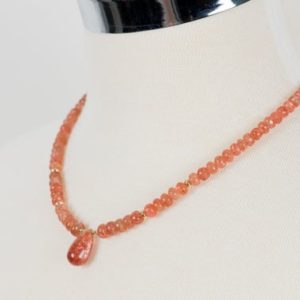 Sunstone Necklace, High Quality Natural AAA Sunstone, Handmade Gemstone Jewelry | Natural genuine Sunstone pendants. Buy crystal jewelry, handmade handcrafted artisan jewelry for women.  Unique handmade gift ideas. #jewelry #beadedpendants #beadedjewelry #gift #shopping #handmadejewelry #fashion #style #product #pendants #affiliate #ad