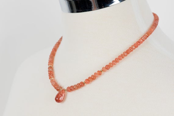 Sunstone Necklace, High Quality Natural Aaa Sunstone, Handmade Gemstone Jewelry