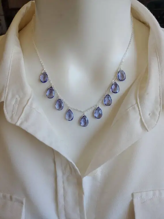 Elegant Tanzanite Necklace. Your Choice Of Gold Filled, Sterling Silver, Or Rose Gold