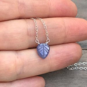 Natural Tanzanite pendand, periwinkle necklace, tiny purple gem, carved stone charm, sterling silver. | Natural genuine Array jewelry. Buy crystal jewelry, handmade handcrafted artisan jewelry for women.  Unique handmade gift ideas. #jewelry #beadedjewelry #beadedjewelry #gift #shopping #handmadejewelry #fashion #style #product #jewelry #affiliate #ad