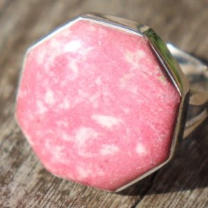Thulite Ring, 925 Silver, Size 6.5, With Positive Healing Energy!