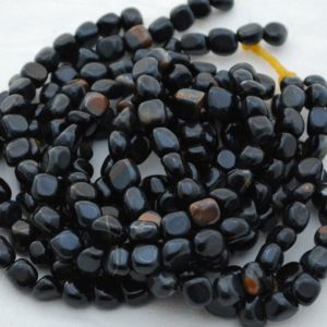 Shop Tiger Eye Chip & Nugget Beads! High Quality Grade A Natural Blue Tiger Eye Semi-precious Gemstone Pebble Tumbled stone Nugget Beads – 7mm-10mm – 15" strand | Natural genuine chip Tiger Eye beads for beading and jewelry making.  #jewelry #beads #beadedjewelry #diyjewelry #jewelrymaking #beadstore #beading #affiliate #ad