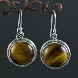 Shop Tiger Eye Earrings! Sterling Silver Yellow Tiger Eye Earrings | Natural genuine Tiger Eye earrings. Buy crystal jewelry, handmade handcrafted artisan jewelry for women.  Unique handmade gift ideas. #jewelry #beadedearrings #beadedjewelry #gift #shopping #handmadejewelry #fashion #style #product #earrings #affiliate #ad