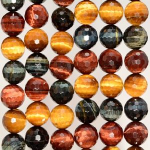 Shop Tiger Eye Faceted Beads! 10mm Multi Color Tiger Eye Gemstone Grade AAA Faceted Round Loose Beads 16 inch Full Strand (80005649-472) | Natural genuine faceted Tiger Eye beads for beading and jewelry making.  #jewelry #beads #beadedjewelry #diyjewelry #jewelrymaking #beadstore #beading #affiliate #ad