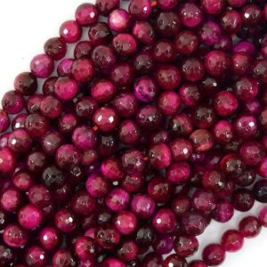Shop Tiger Eye Faceted Beads! Faceted Magenta Tiger Eye Round Beads Gemstone 15" Strand 4mm 6mm 8mm 10mm 12mm | Natural genuine faceted Tiger Eye beads for beading and jewelry making.  #jewelry #beads #beadedjewelry #diyjewelry #jewelrymaking #beadstore #beading #affiliate #ad