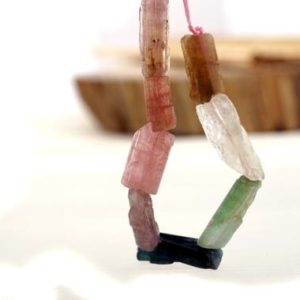 Shop Tourmaline Chip & Nugget Beads! Tourmaline natural rough beads half string (ETB01376) Unique jewelry/Vintage jewelry/Gemstone necklace | Natural genuine chip Tourmaline beads for beading and jewelry making.  #jewelry #beads #beadedjewelry #diyjewelry #jewelrymaking #beadstore #beading #affiliate #ad