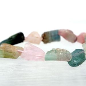 Shop Tourmaline Chip & Nugget Beads! Tourmaline natural rough beads half string (ETB01377) Unique jewelry/Vintage jewelry/Gemstone necklace | Natural genuine chip Tourmaline beads for beading and jewelry making.  #jewelry #beads #beadedjewelry #diyjewelry #jewelrymaking #beadstore #beading #affiliate #ad
