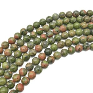Shop Unakite Round Beads! 8mm Unakite Beads, Round Gemstone Beads, Wholasela Beads | Natural genuine round Unakite beads for beading and jewelry making.  #jewelry #beads #beadedjewelry #diyjewelry #jewelrymaking #beadstore #beading #affiliate #ad