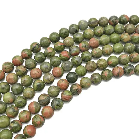 8mm Unakite Beads, Round Gemstone Beads, Wholasela Beads