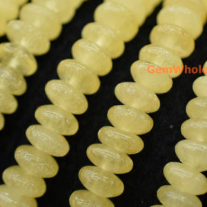 Shop Jade Rondelle Beads! 15.5" 8x4mm Natural yellow jade rondelle beads, Natural yellow jade disc beads, yellow jade roundel beads 8x4mm YGLF | Natural genuine rondelle Jade beads for beading and jewelry making.  #jewelry #beads #beadedjewelry #diyjewelry #jewelrymaking #beadstore #beading #affiliate #ad
