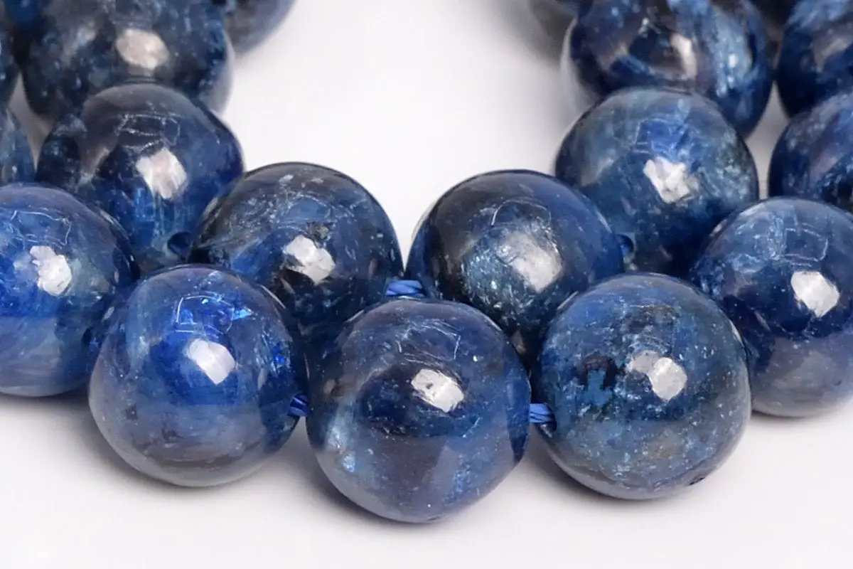 Genuine Natural Kyanite Gemstone Beads South Africa 10mm Deep Color Round A Quality Loose Beads (109045h)