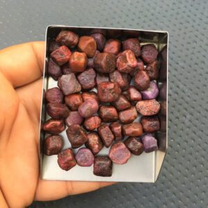 25 Natural Ruby Gemstone Roughs: Raw Jewelry Crystals (10-12 MM)